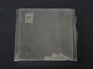 An Art Deco silver cigarette case with engine turned decoration Birmingham 1933, 3 ozs