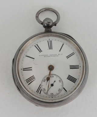 An open faced pocket watch by Davis & Co of London contained  in a silver case