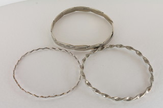 3 silver bangles