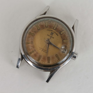 A gentleman's wristwatch by Favre-Leuba contained in a chrome  case