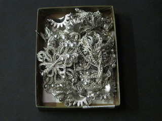 A collection of "silver" costume jewellery
