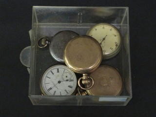A collection of pocket watches, mostly f,