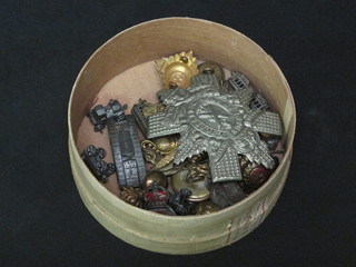 A Black Watch cap badge, an auxiliary fire service lapel  badge and a small collection of buttons etc