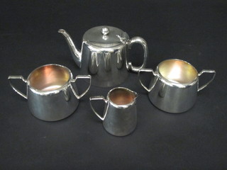 A silver plated 4 piece hotelware tea service