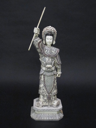 A bone figure of a standing Oriental lady 18"