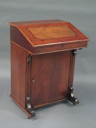 A Victorian mahogany Davenport desk with hinged lid 21"