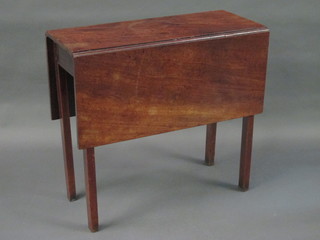 A 19th Century mahogany cottage drop flap gateleg dining table raised on square supports 30"