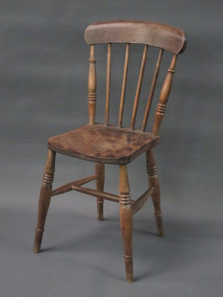 An elm stick and bar back Windsor chair