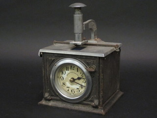 A bookmaker's clock contained in a metal case by The National Time Recorder Company Ltd