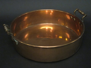 A copper twin handled preserving pan 17"