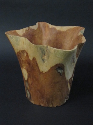 A rustic wooden bowl 12"
