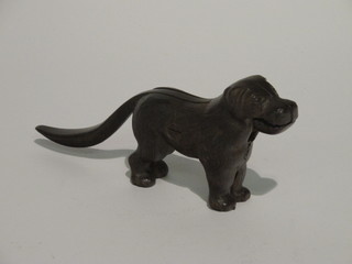 A pair of metal nut crackers in the form of a Labrador 8"