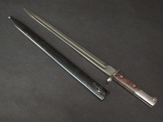 A Continental bayonet with 16" blade complete with metal  scabbard