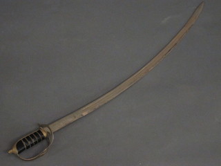 A reproduction Indian saber with 30" blade