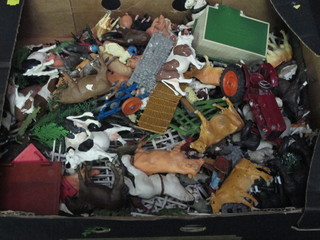 A collection of various Britains plastic farmyard figures