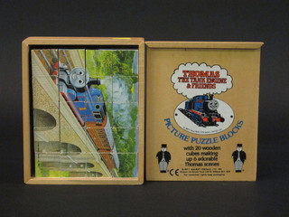 A 1953 Thomas The Tank Engine 4 sided cube puzzle 8"