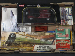 An Anson model of a Lotus Super 7 car and other models cars  etc