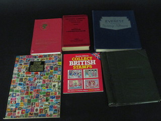 A Stanley Gibbons catalogue of British Stamps 4th Edition, a do.  catalogue of stamps 1960, The Everest illustrated stamp album, a  stamp collector's stock book and a stamp album