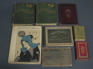 Volumes 1 and 2 "The Illustrated Dictionary of Gardening", 1  volume "The Encyclopaedia of Needlework" and a small collection of books