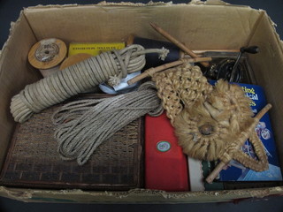 A collection of vintage sewing items etc