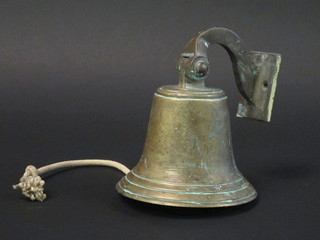 A hanging brass bell