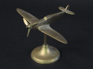 A brass model of a spitfire 7"