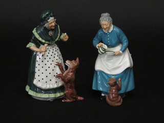 A Royal Doulton figure - Old Mother Hubbard HN2314, finger f  and 1 other - The Favourite HN2249