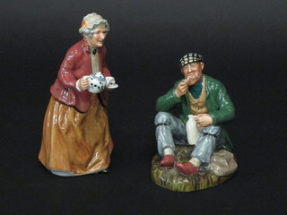 A Royal Doulton figure - Way Farer HN2362 and 1 other - Tea  Time HN2255