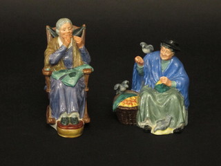A Royal Doulton figure - Tough as a Bag HN2320 and 1 other -  A Stitch in Time HN2352