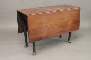A Georgian rectangular drop flap dining table raised on club  supports 42"