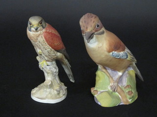 A Royal Worcester figure of a Jay, base marked 2348 7" and a  Worcester figure of Key The Kestrel