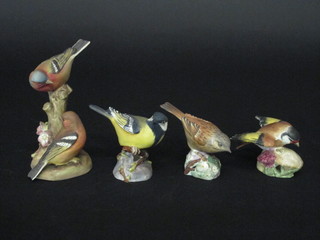 4 Royal Worcester figures of birds - Chaffinch 3364, Great Tit 3335, Goldfinch 2339 and Hedge Sparrow 3333