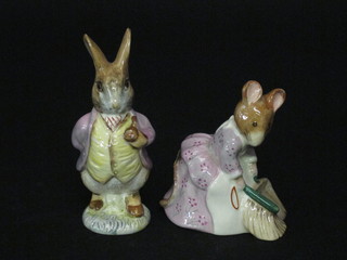 A Beswick Beatrix Potter figure - Hunca Munca Sweeping  together with 1 other Mr Benjamin Bunny