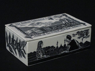 A rectangular pottery Balkan Sobranie cigarette box 6"