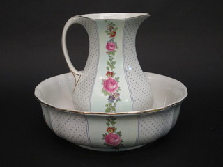 A Wilkinson floral patterned jug and bowl set