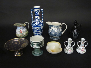 A 2012 Queens Diamond Jubilee mug, a collection of commemorative mugs, blue and white china, decorative  ornaments etc, etc