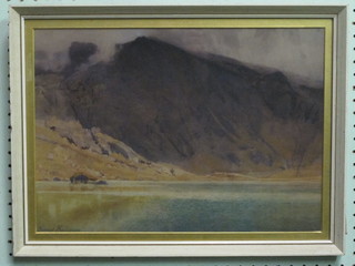 George Cockram, watercolour drawing "The Gloom of Idwal" 11  1/2" x 16"