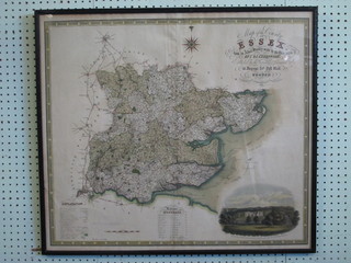 C & I Greenwood, a Victorian coloured map of Essex 25" x 28"