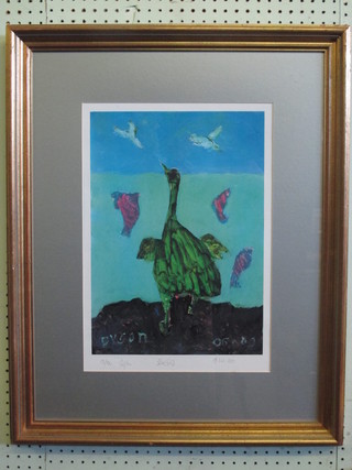 Julian Dyson, a screen print "Sea Bird" 17" x 12"