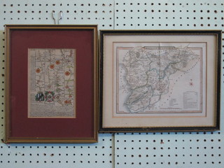 A Victorian coloured map of Merion Monmouthshire 7 1/2" x 9"  together with a sectional map by E Bowen 7" x 5"