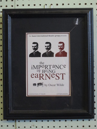 A poster for the Hannoy International Theatre Group - The  Importance of Being Ernest, 8" x 5"