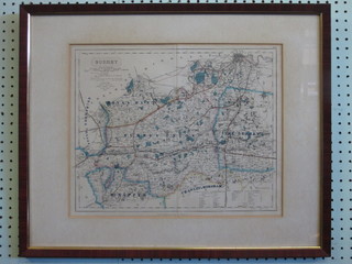 A coloured map by J & C Walker of Surrey 13" x 16"