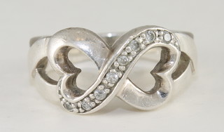 A silver dress ring by Tiffany & Co