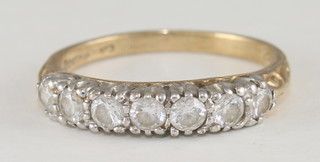 A 9ct gold dress ring set diamonds