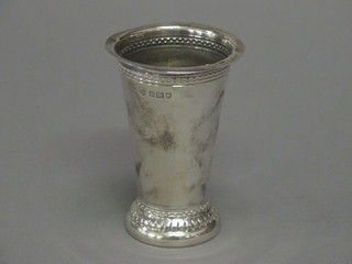 A circular silver waisted vase, London 1912 2 ozs