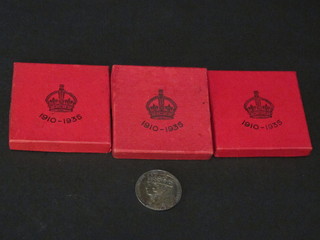 4 silver 1939 George V Silver Jubilee medallions, 3 boxed