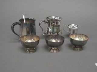 6 silver plated sundae dishes and other plated items