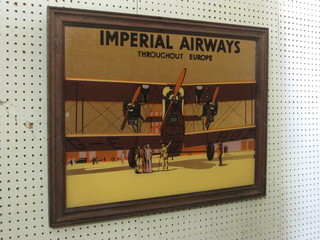 A reproduction advertising mirror - Imperial Airways Throughout  Europe 17" x 23 1/2"
