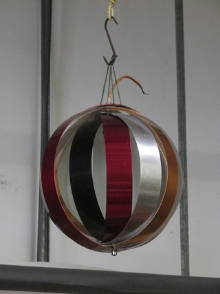 A Verner Panton style circular metal light fitting