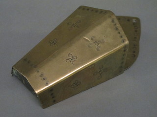 An 18th/19th Century engraved brass spill holder 6 1/2"
